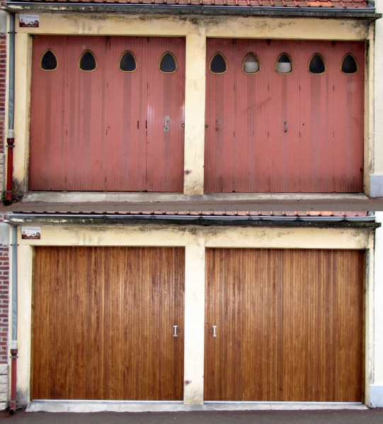 Porte de garage et porte de service